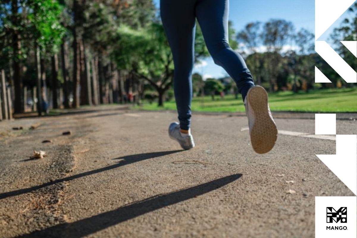 A person running in a park