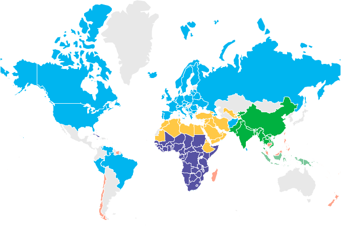 A map showcasing how languages in the world are related with Europe and both Americas being deeply connected